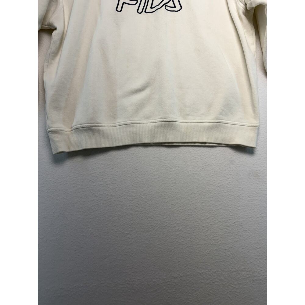 Vintage FILA Men Sweatshirt XL White 1/4 Zip Mock Neck Pullover Logo 90s Active - Picture 3 of 16